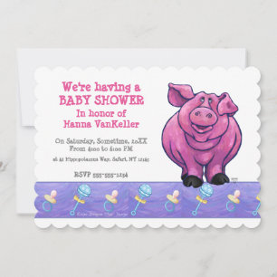 Cute Pig Baby shower Kaart