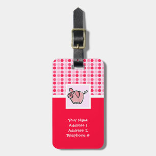 Cute Pig Bagagelabel