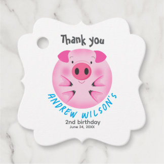 Cute Pig Ball Rustic Farm Party Animal Bedankjes Labels