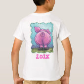 Cute Pig Birthday Boy T-shirt (Achterkant)
