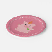 Cute Pig Birthday Party Papieren Bordje (Gekanteld)