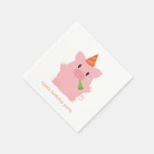 Cute Pig Birthday Party Servetten (Hoek)