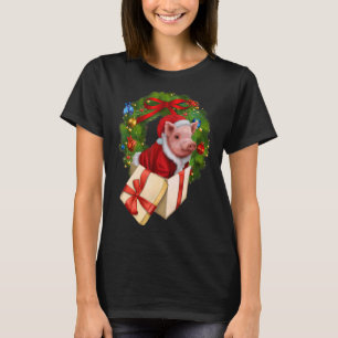 Cute Pig Boerderij kerstmeisjes T-shirt