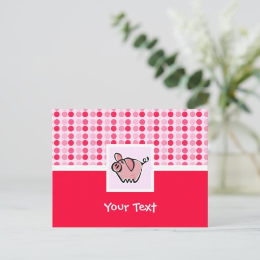 Cute Pig Briefkaart (Staand voorkant)