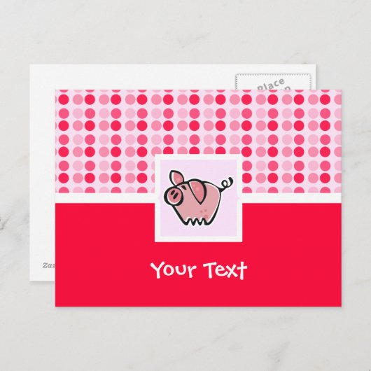 Cute Pig Briefkaart (Voorkant / Achterkant)