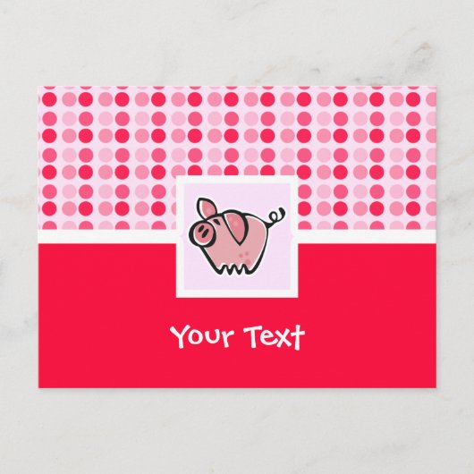 Cute Pig Briefkaart (Voorkant)