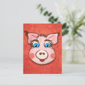 Cute Pig briefkaart (Staand voorkant)