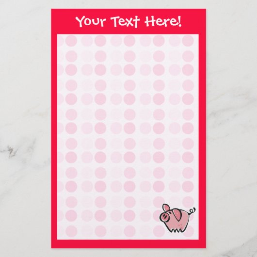 Cute Pig Briefpapier (Voorkant)