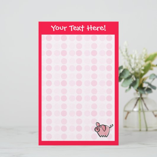 Cute Pig Briefpapier (Staand voorkant)