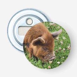 CUTE PIG BUTTON FLESOPENER