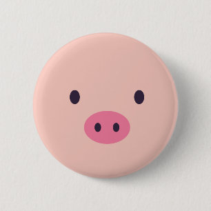 Cute Pig Buttonnen Ronde Button 5,7 Cm