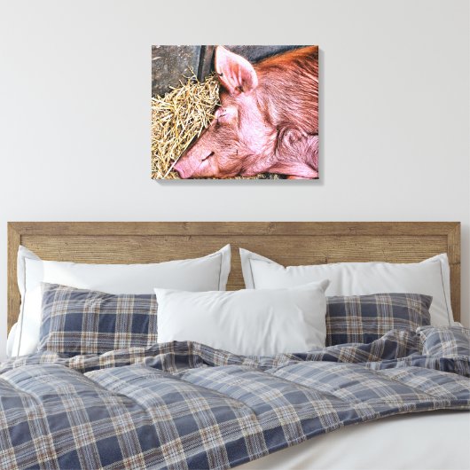 CUTE PIG CANVAS AFDRUK (Insitu (Slaapkamer))