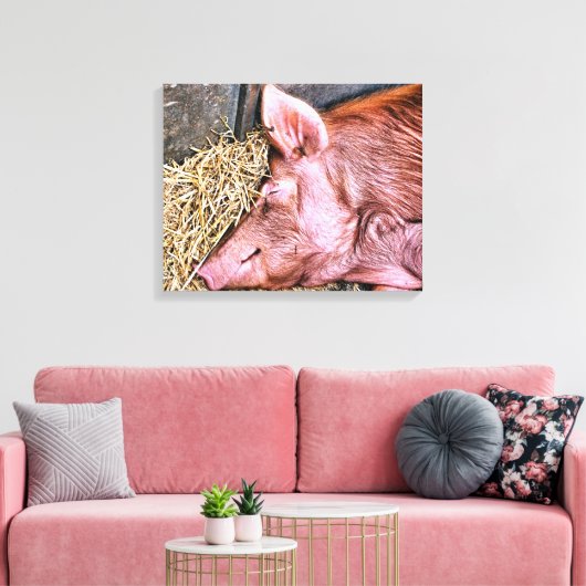 CUTE PIG CANVAS AFDRUK (Insitu (Woonkamer))
