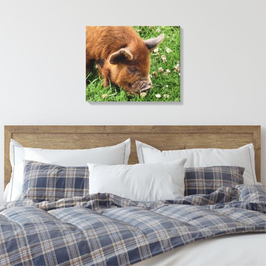 CUTE PIG CANVAS AFDRUK (Insitu (Slaapkamer))