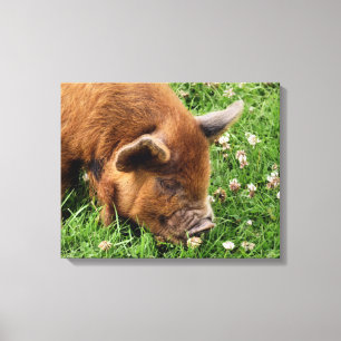 CUTE PIG CANVAS AFDRUK