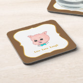 Cute Pig Cartoon Bier Onderzetter (Linkerzijde)