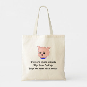 Cute Pig Cartoon Canvas tas