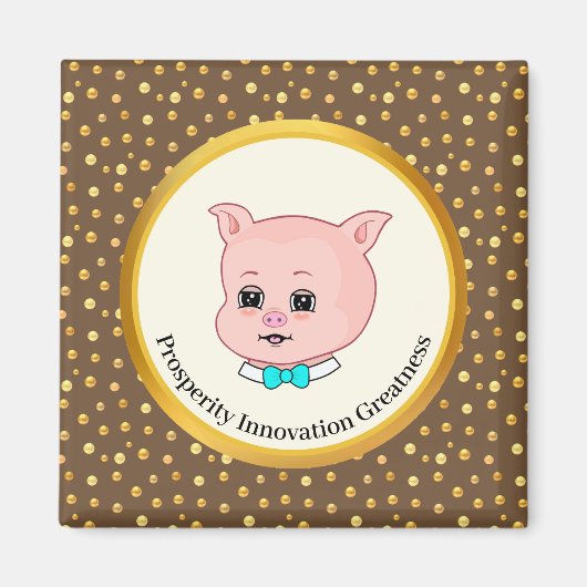 Cute Pig Cartoon Magneet (Voorkant)