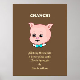 Cute Pig Cartoon Poster