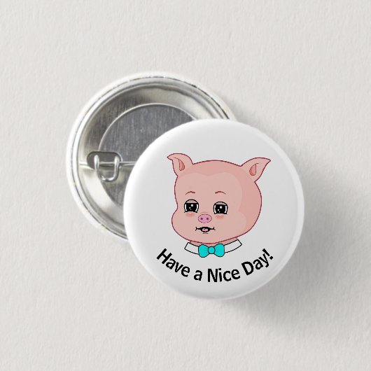 Cute Pig Cartoon Ronde Button 3,2 Cm (Voorkant /achterkant)