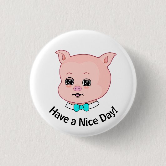 Cute Pig Cartoon Ronde Button 3,2 Cm (Voorkant)