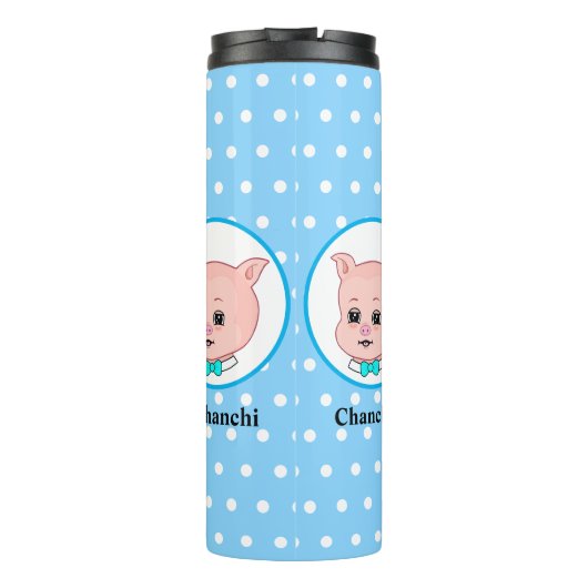 Cute Pig Cartoon Thermosbeker (Achterkant)