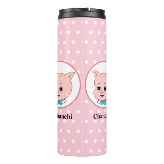 Cute Pig Cartoon Thermosbeker (Achterkant)