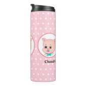 Cute Pig Cartoon Thermosbeker (Geroteerd rechts)