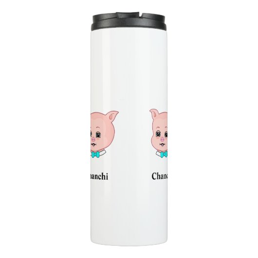 Cute Pig Cartoon Thermosbeker (Achterkant)