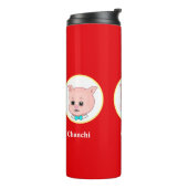 Cute Pig Cartoon Thermosbeker (Gedraaid links)