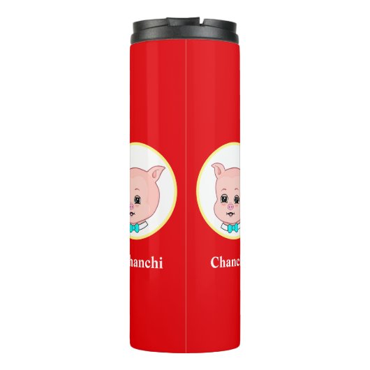 Cute Pig Cartoon Thermosbeker (Achterkant)