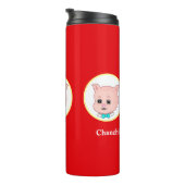 Cute Pig Cartoon Thermosbeker (Geroteerd rechts)