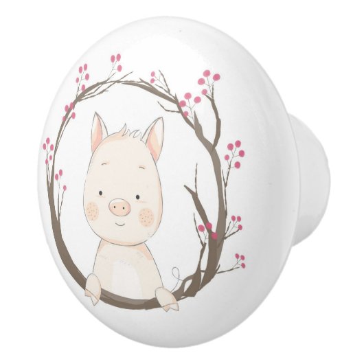 Cute Pig Ceramic Knob Keramische Knop (Rechts)