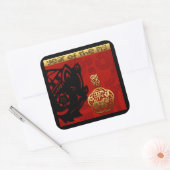 Cute Pig Chinese Year Zodiac Birthday Square Stick Vierkante Sticker (Envelop)
