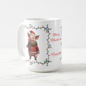 Cute Pig Christmas Mug Koffiemok (Voorkant links)