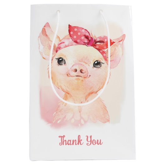 Cute Pig Cigft-tassen Medium Cadeauzakje (Voorkant)