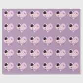 Cute Pig Couple Cadeaupapier (Vlak)