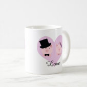 Cute Pig Couple Koffiemok (Voorkant rechts)