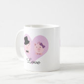 Cute Pig Couple Koffiemok (Voorkant links)