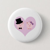 Cute Pig Couple Ronde Button 5,7 Cm (Voorkant)
