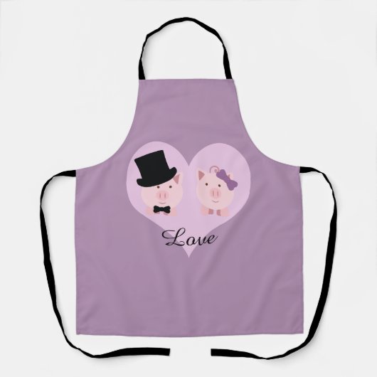 Cute Pig Couple Schort (Voorkant)