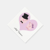 Cute Pig Couple Servet (Hoek)