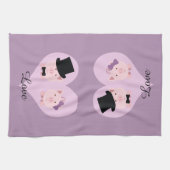 Cute Pig Couple Theedoek (Horizontaal)