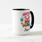 Cute Pig Day Mok – Lieve Varken Liefhebber (Voorkant rechts)