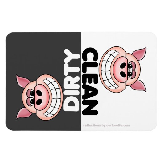 Cute Pig Dishwaser Magnet Magneet (Horizontaal)