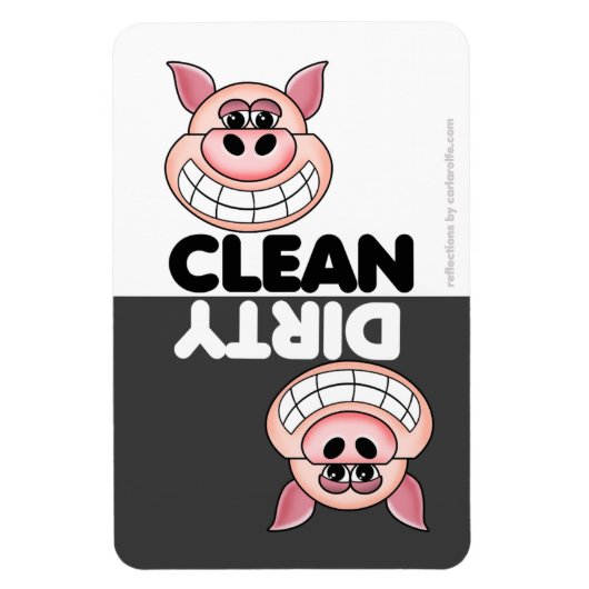 Cute Pig Dishwaser Magnet Magneet (Verticaal)