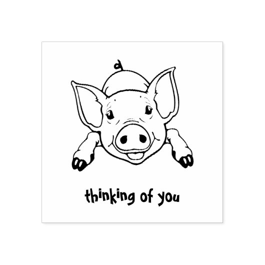 CUTE PIG | DOUANESTEKST U DENKEN RUBBERSTEMPEL (Afrduk)