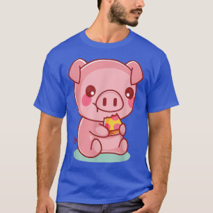 Cute Pig Eating Pizza T-Shirt Funny Foodie T-shirt
