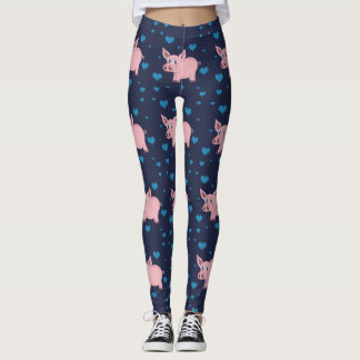 Cute Pig en Hearts Leggings