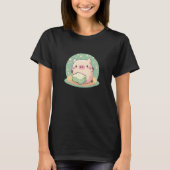 Cute Pig Enjoys Tofu Adorable Animal Loves Delicio T-shirt (Voorkant)